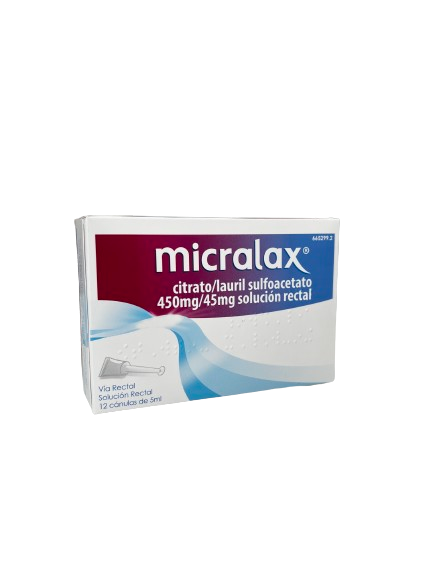 MICRALAX Citrato/Lauril sulfoacetato 450 mg/ 45 mg solución rectal