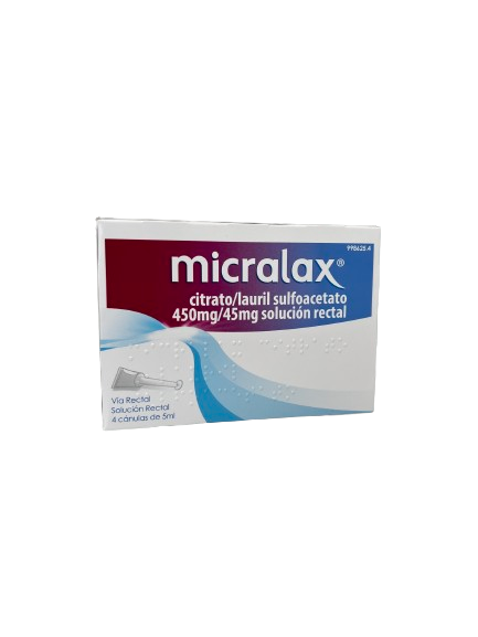 MICRALAX Citrato/Lauril sulfoacetato 450 mg/ 45 mg solución rectal